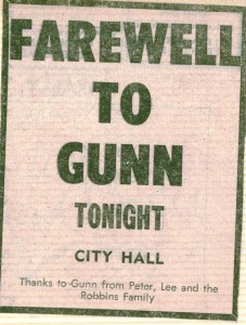 Farewell to Gunn ad